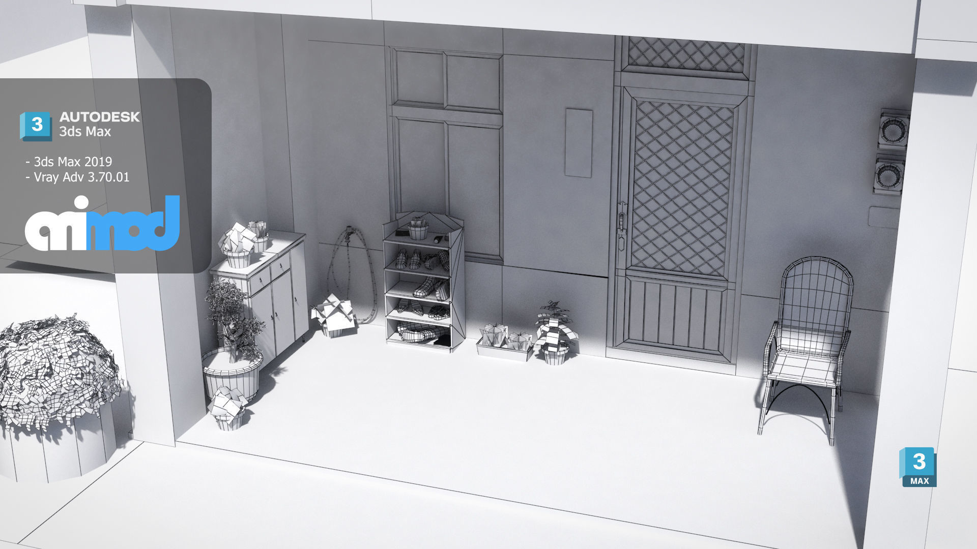 TW Street Houses 3D model_7