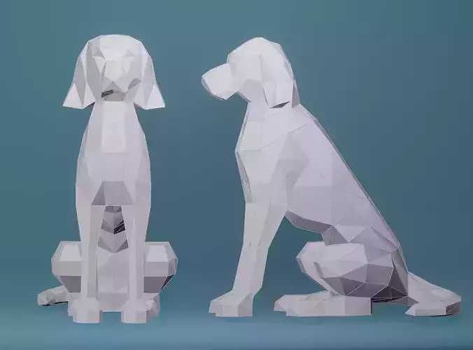Dog Pointer Low-poly 3D model 