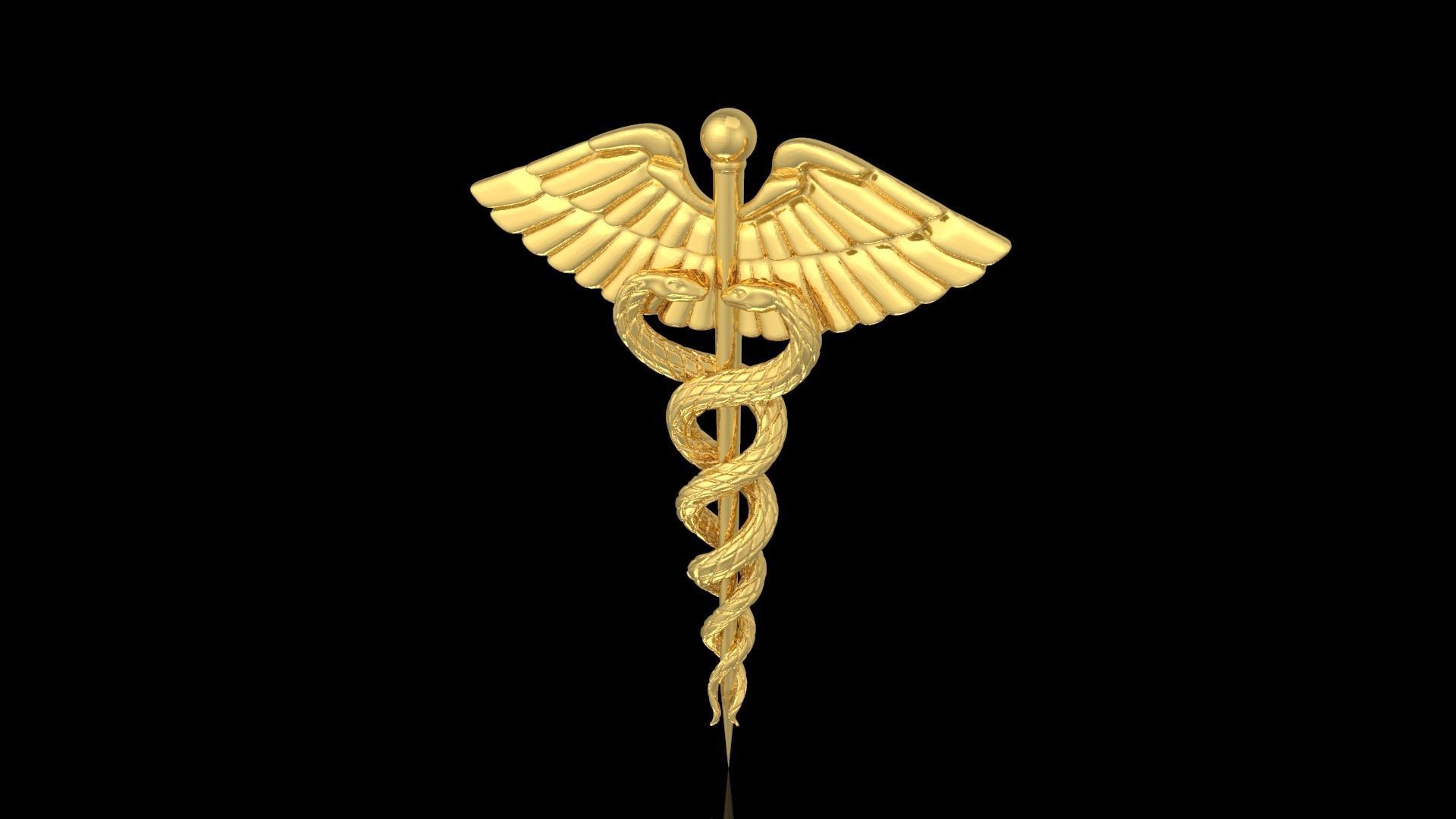 Medical Symbol 3D Caduceus 3D print model_1