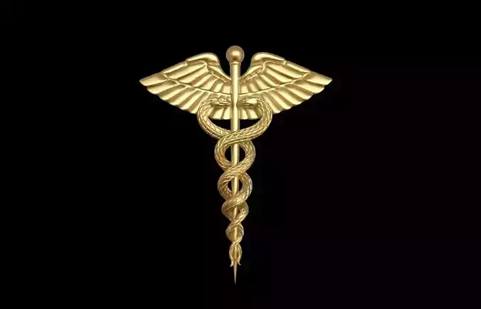 Medical Symbol 3D Caduceus 3D print model Medical Symbol 3D Caduceus 3D print model