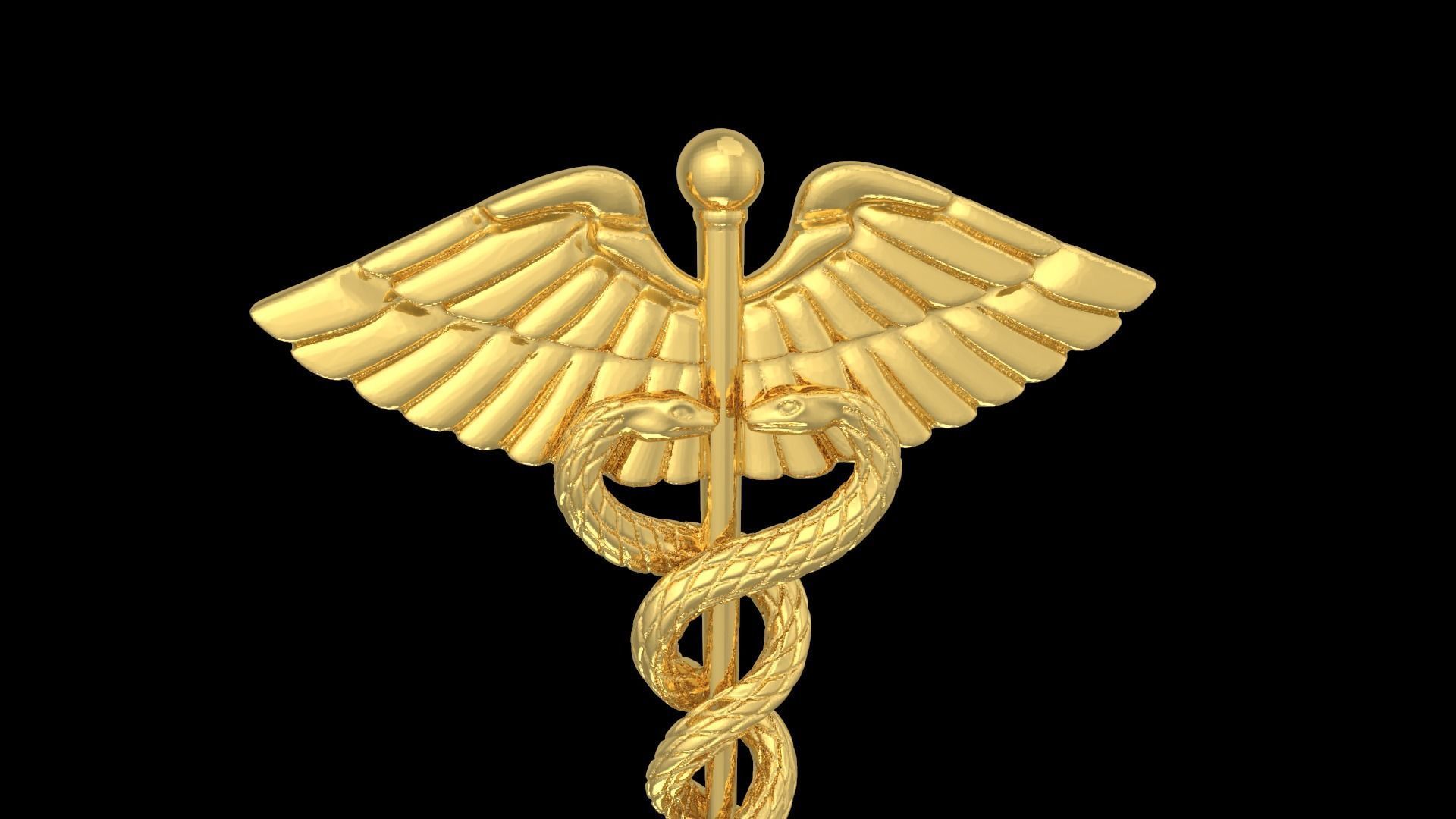 Medical Symbol 3D Caduceus 3D print model_3
