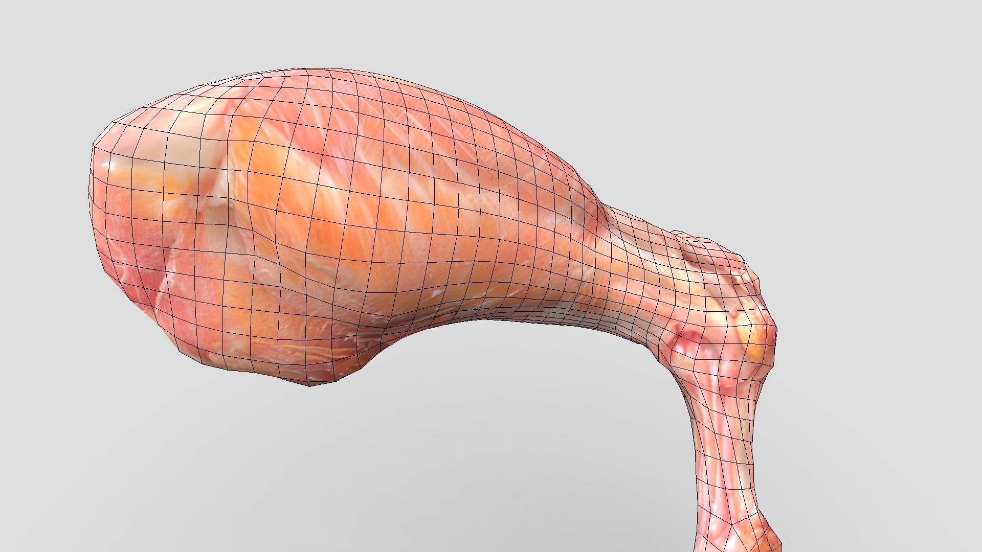 Raw Chicken Leg Low-poly 3D model_10