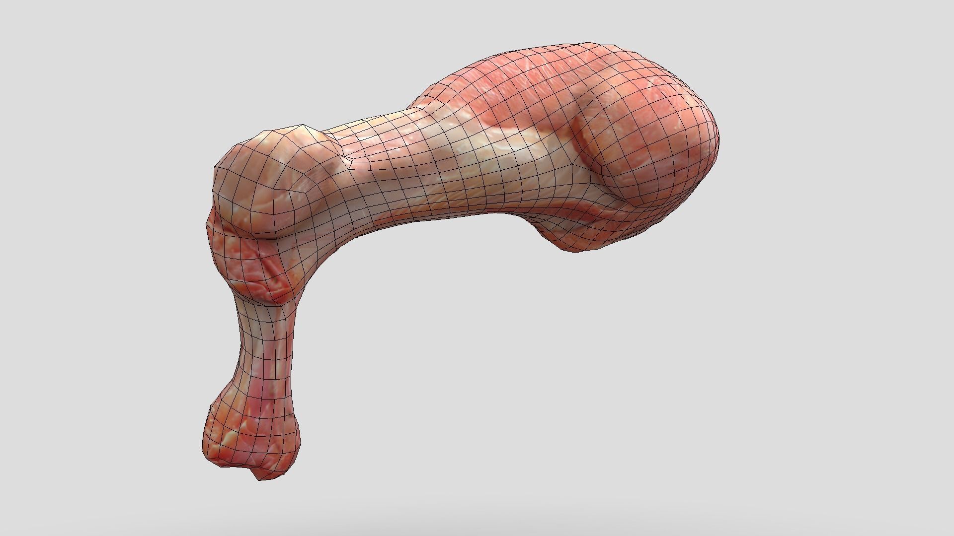 Raw Chicken Leg Low-poly 3D model_8