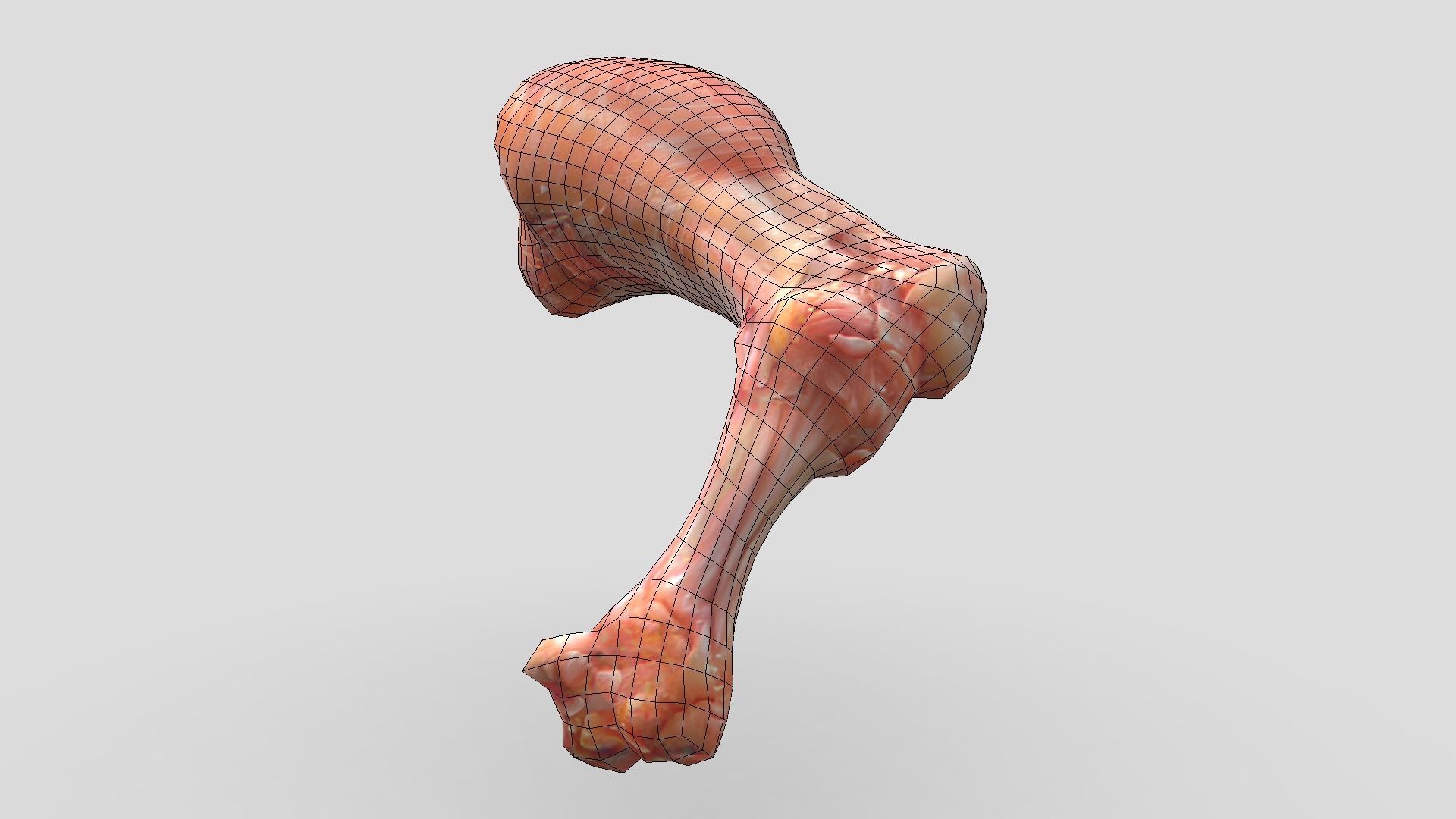 Raw Chicken Leg Low-poly 3D model_6