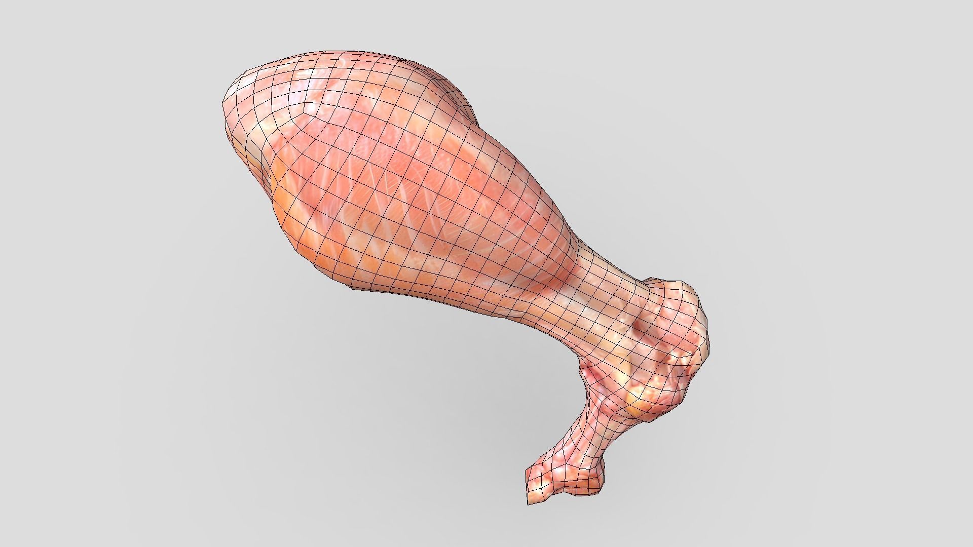 Raw Chicken Leg Low-poly 3D model_4