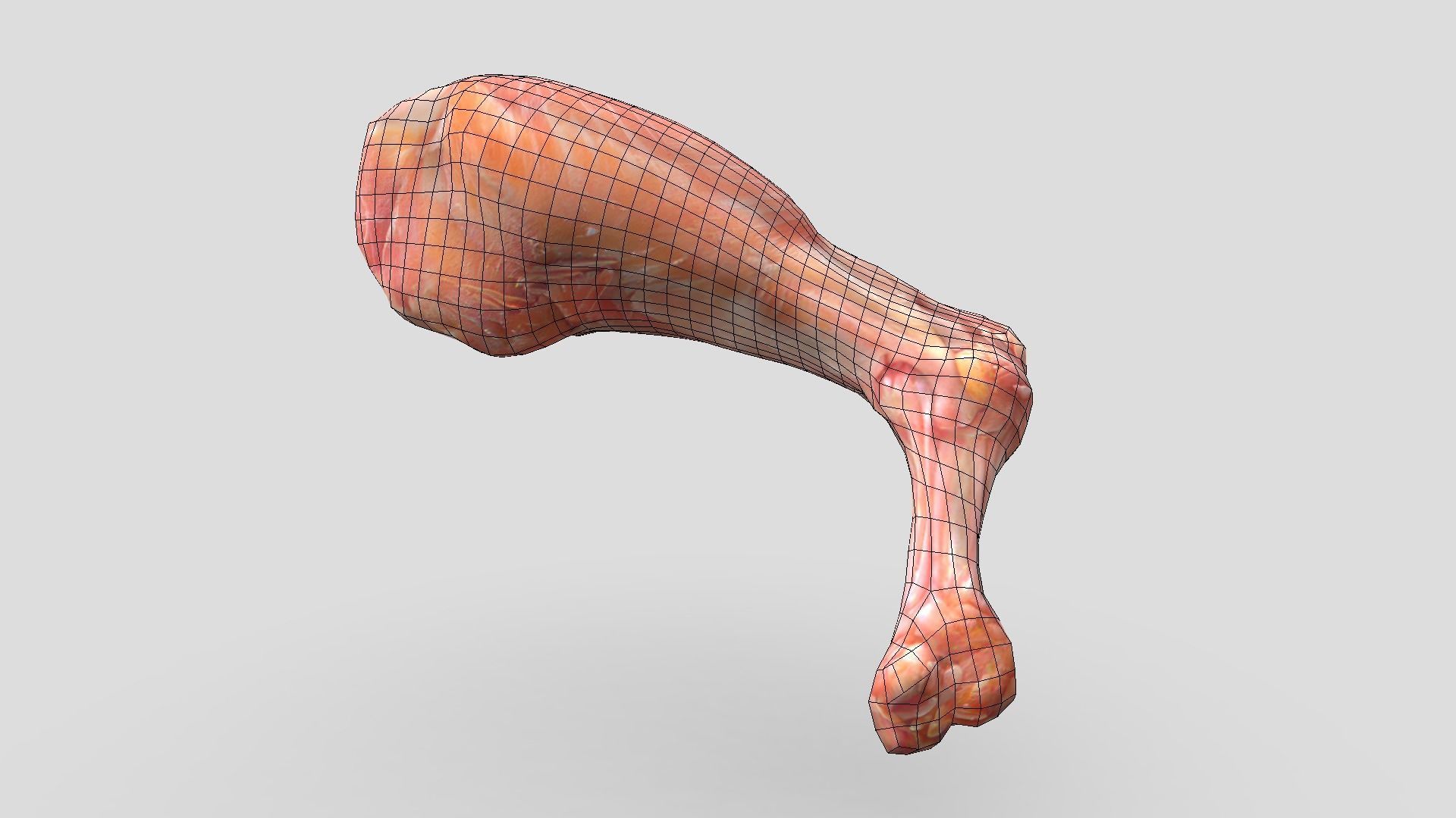 Raw Chicken Leg Low-poly 3D model_2