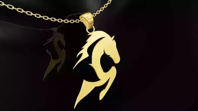 Fast Horse gold pendant jewelry