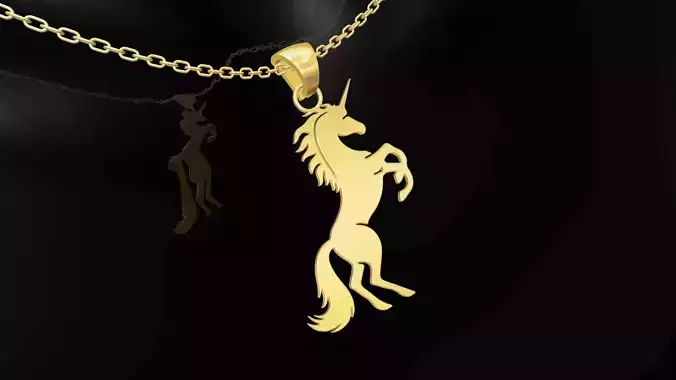 Unicorn gold pendant jewelry