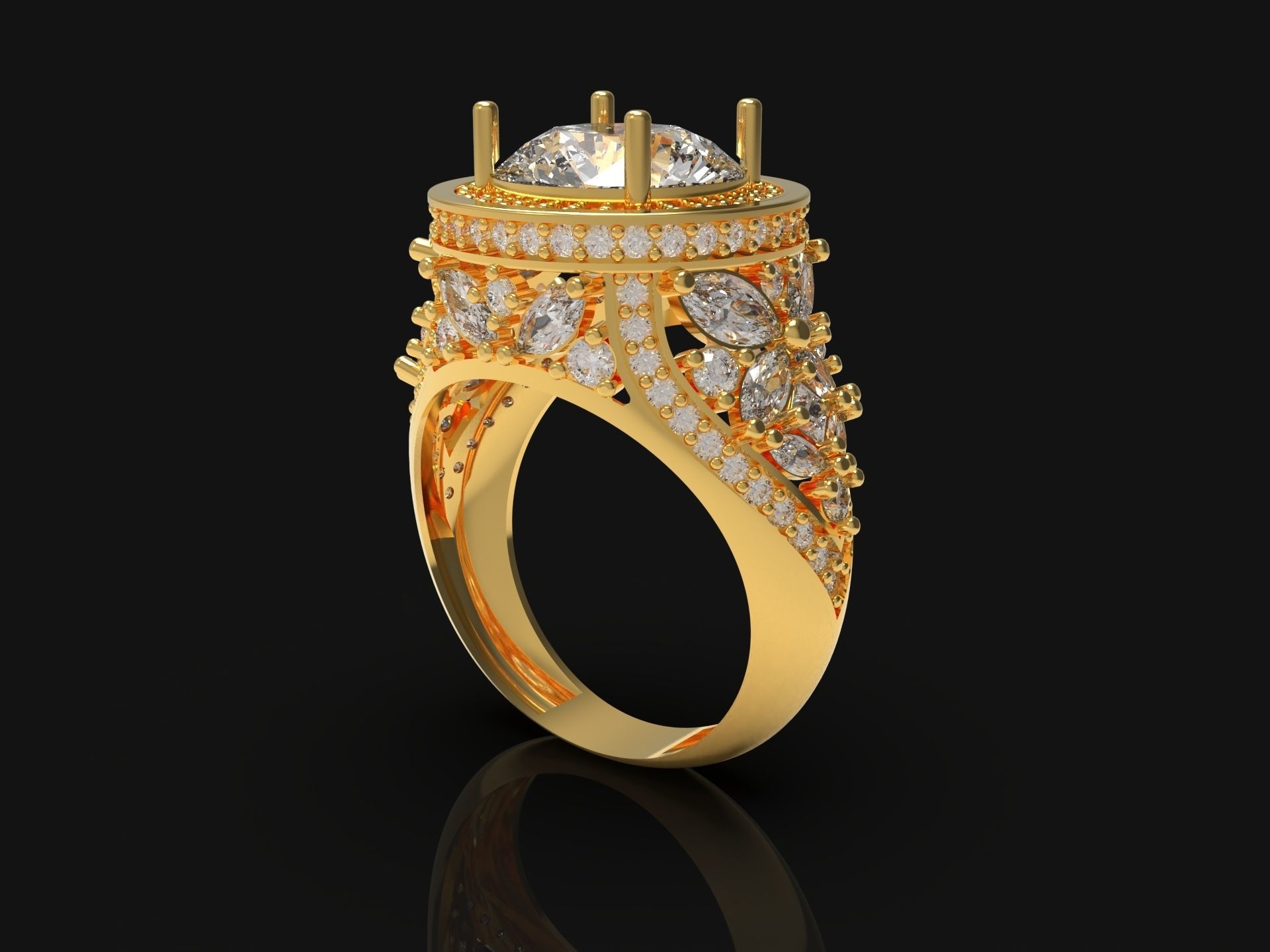 FASHION WEEDING RING  3D print model_1