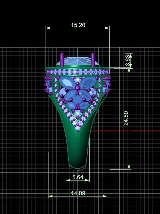 FASHION WEEDING RING  3D print model_9
