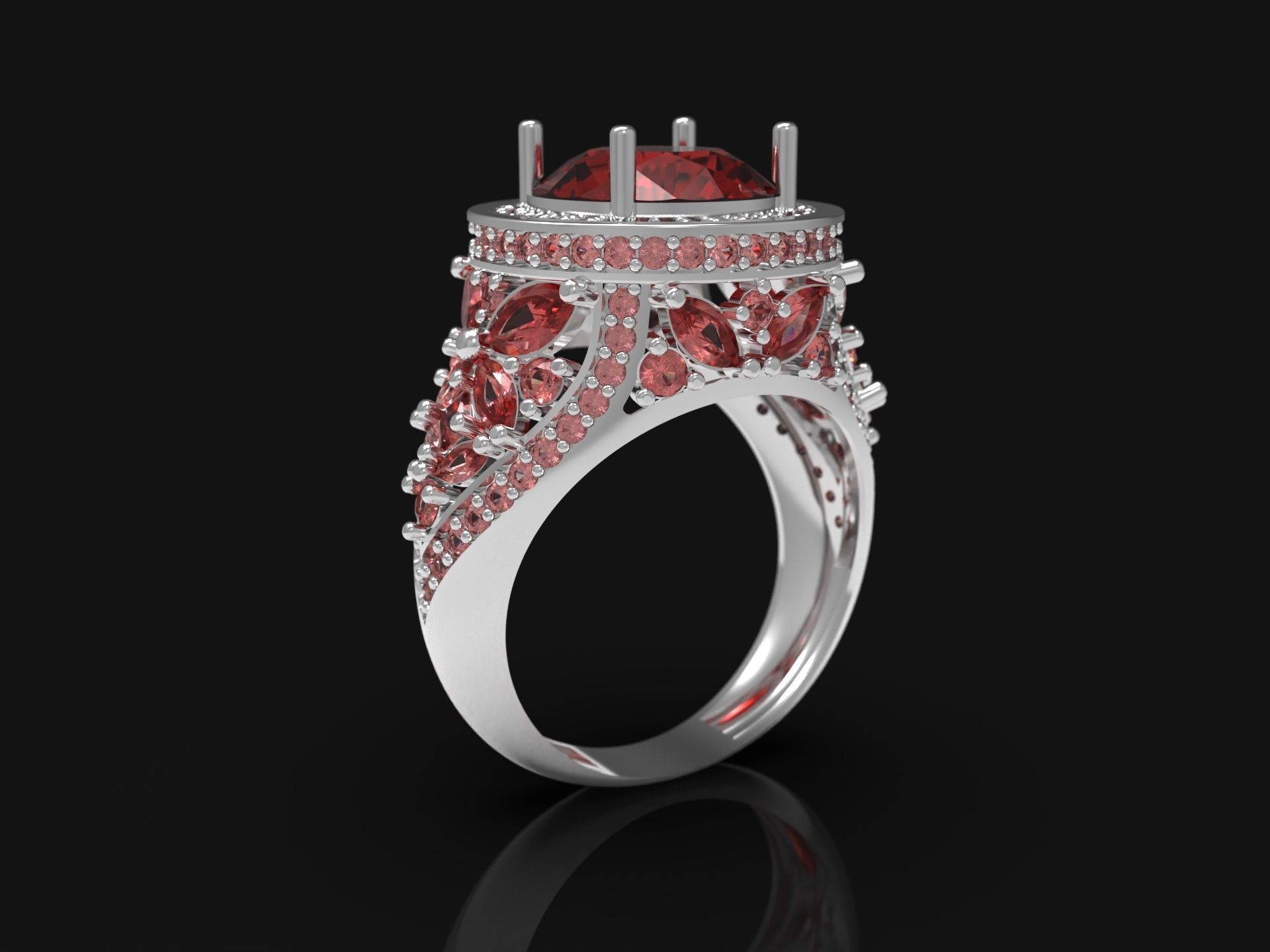FASHION WEEDING RING  3D print model_4