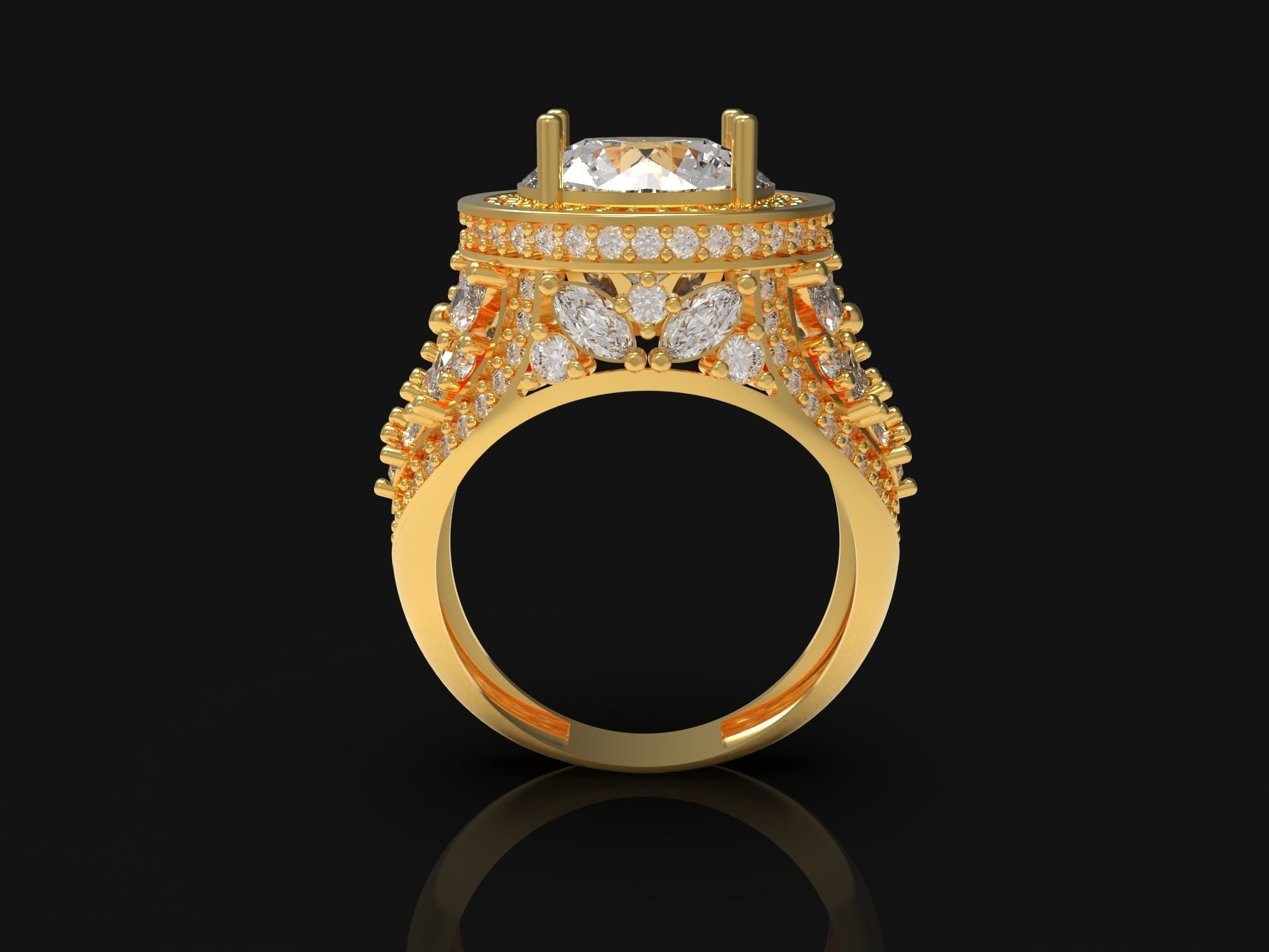 FASHION WEEDING RING  3D print model_3