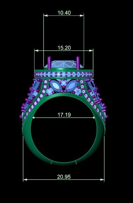 FASHION WEEDING RING  3D print model_8