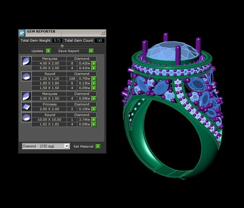 FASHION WEEDING RING  3D print model_11
