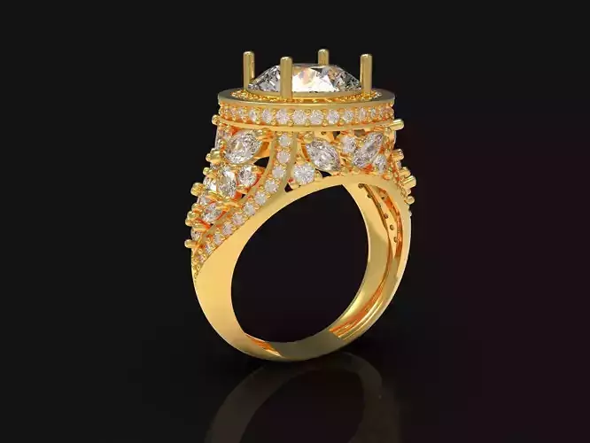 FASHION WEEDING RING  3D print model