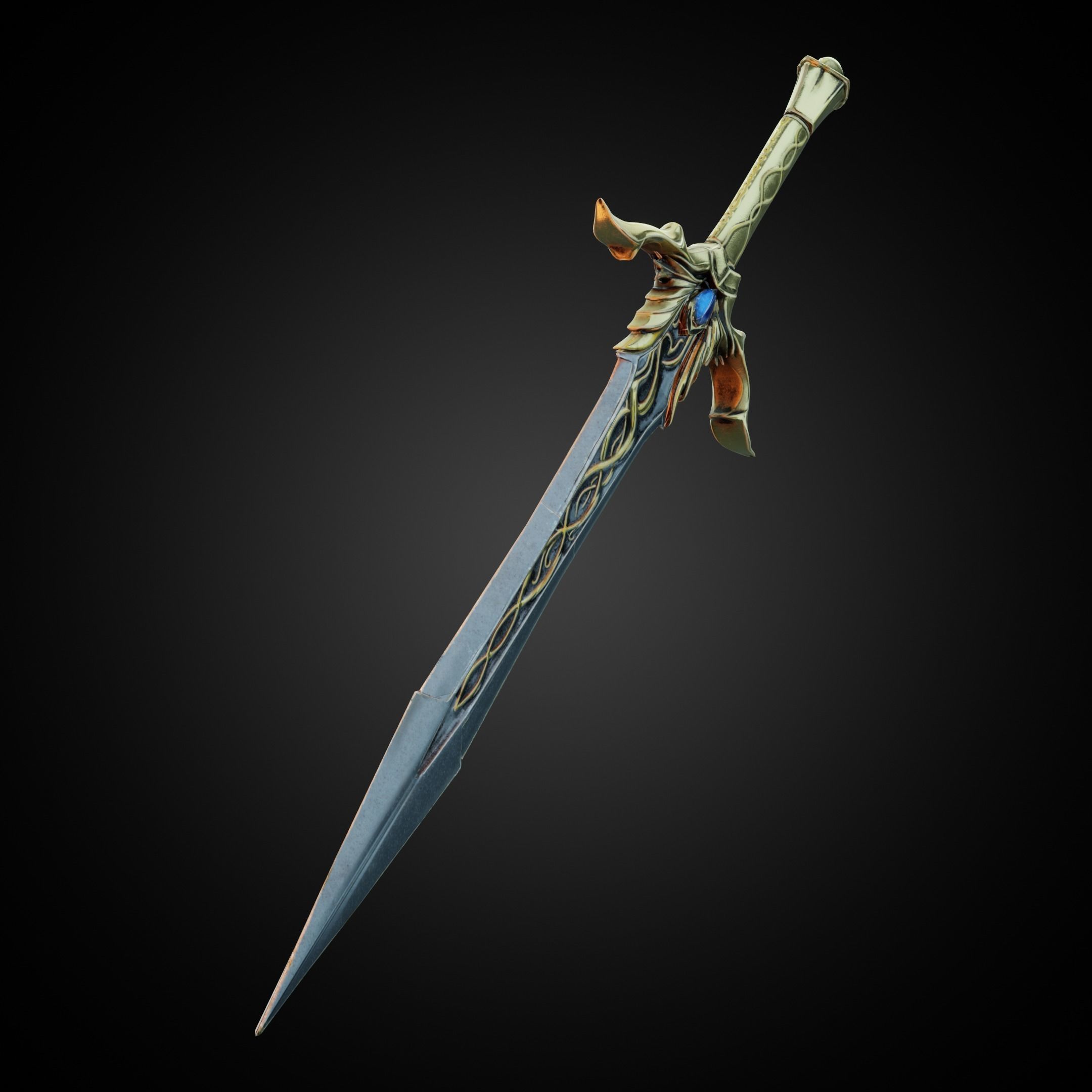 Middle Earth Shadow of War Bright Lord Sword for Cosplay 3D print model_4