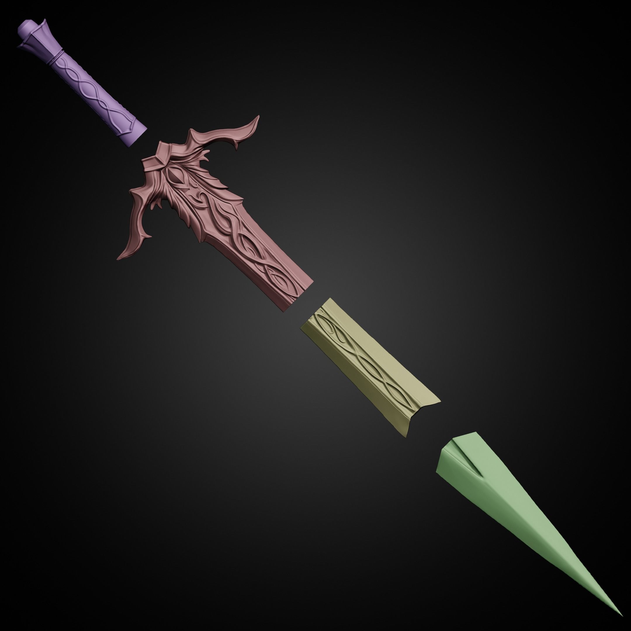 Middle Earth Shadow of War Bright Lord Sword for Cosplay 3D print model_18