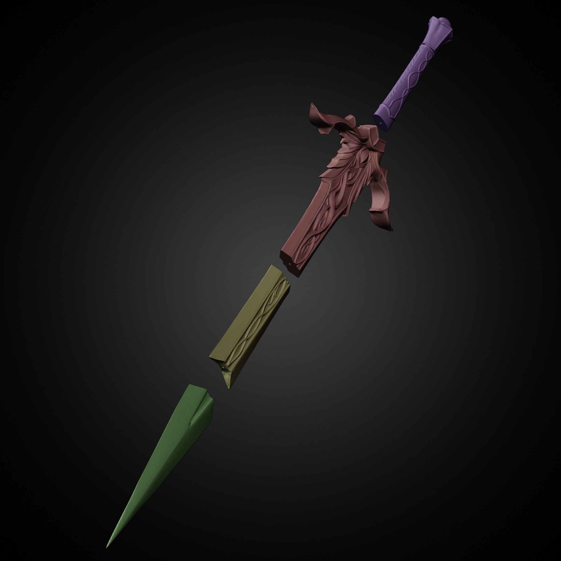 Middle Earth Shadow of War Bright Lord Sword for Cosplay 3D print model_20