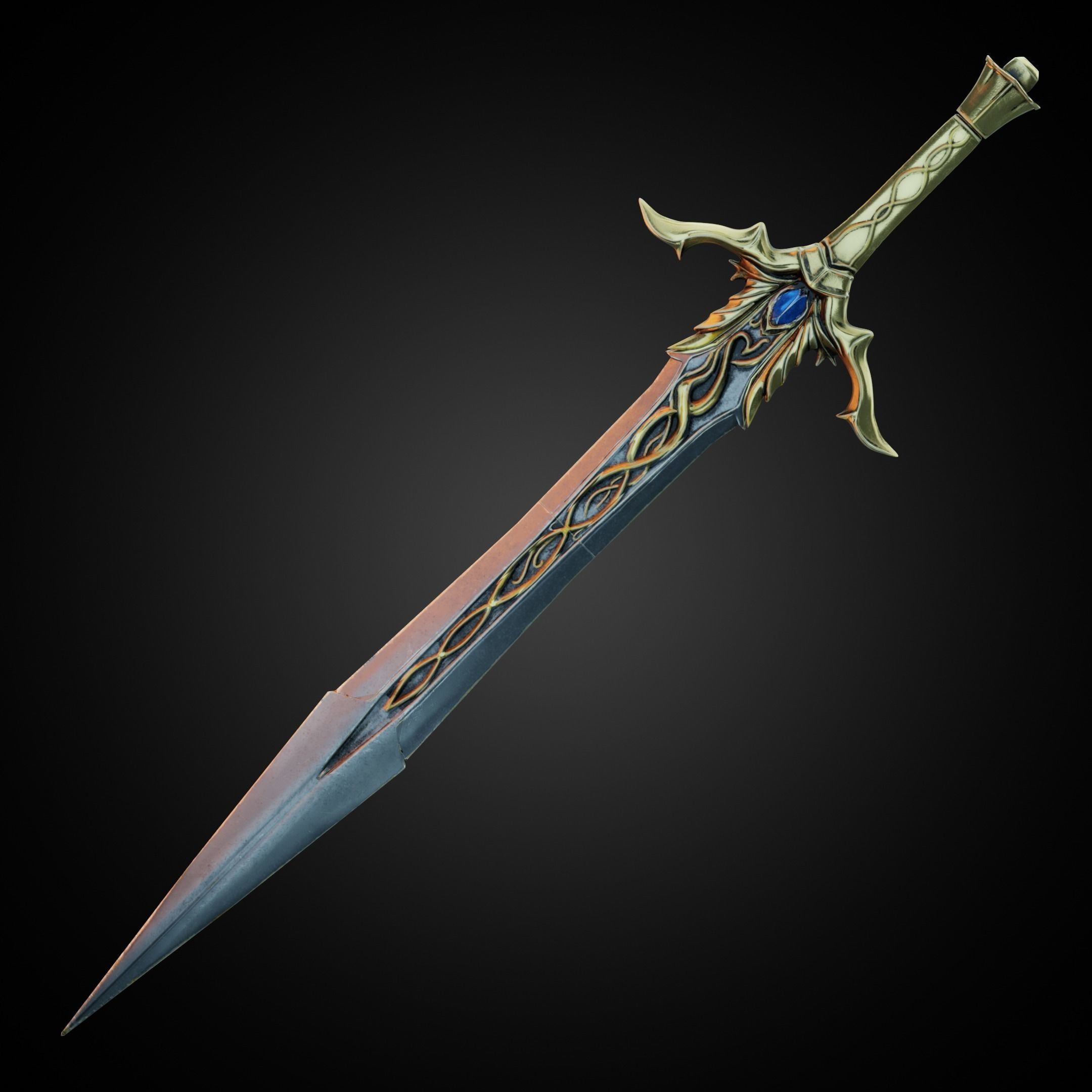 Middle Earth Shadow of War Bright Lord Sword for Cosplay 3D print model_5