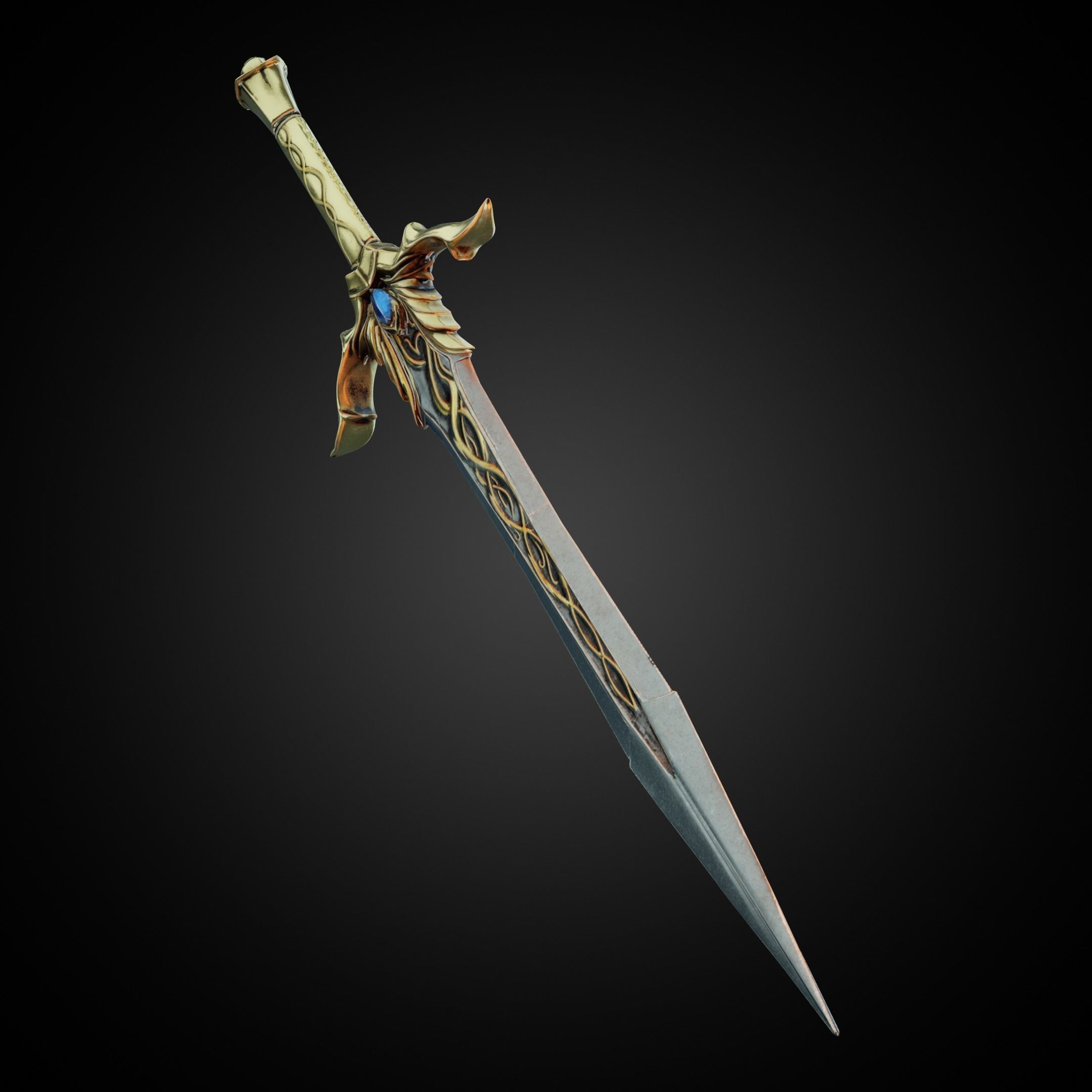Middle Earth Shadow of War Bright Lord Sword for Cosplay 3D print model_2