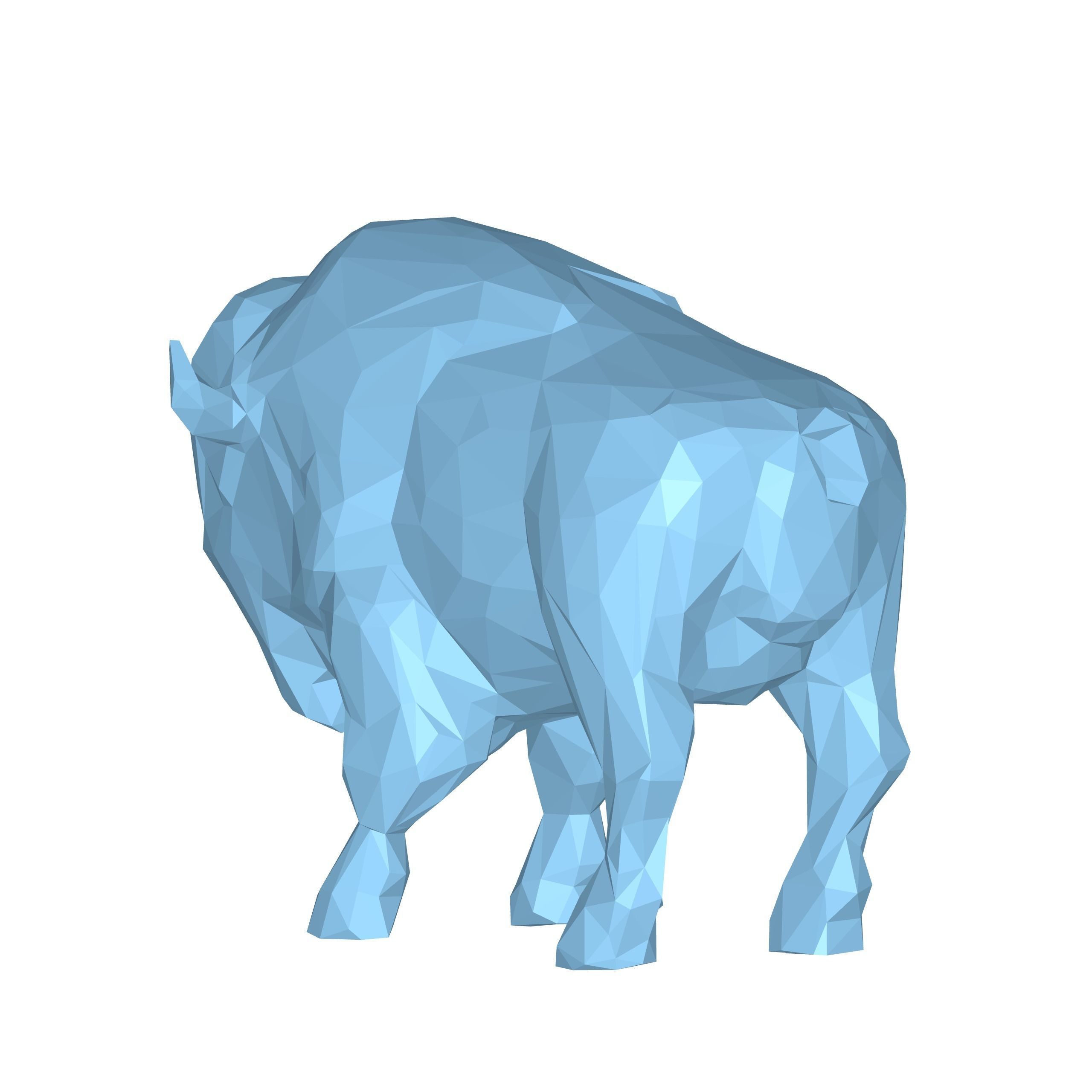 Bison Low Poly 3D model_2