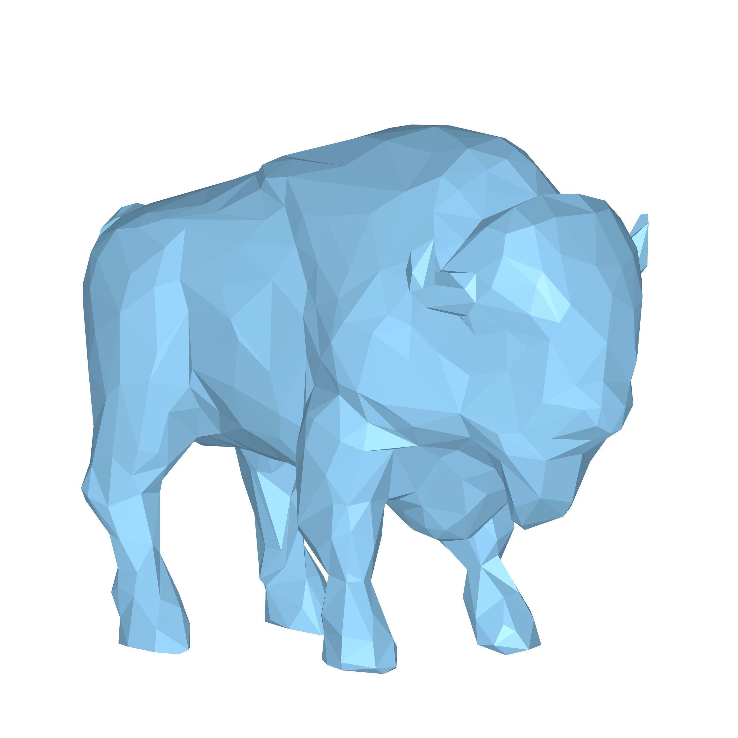 Bison Low Poly 3D model_5