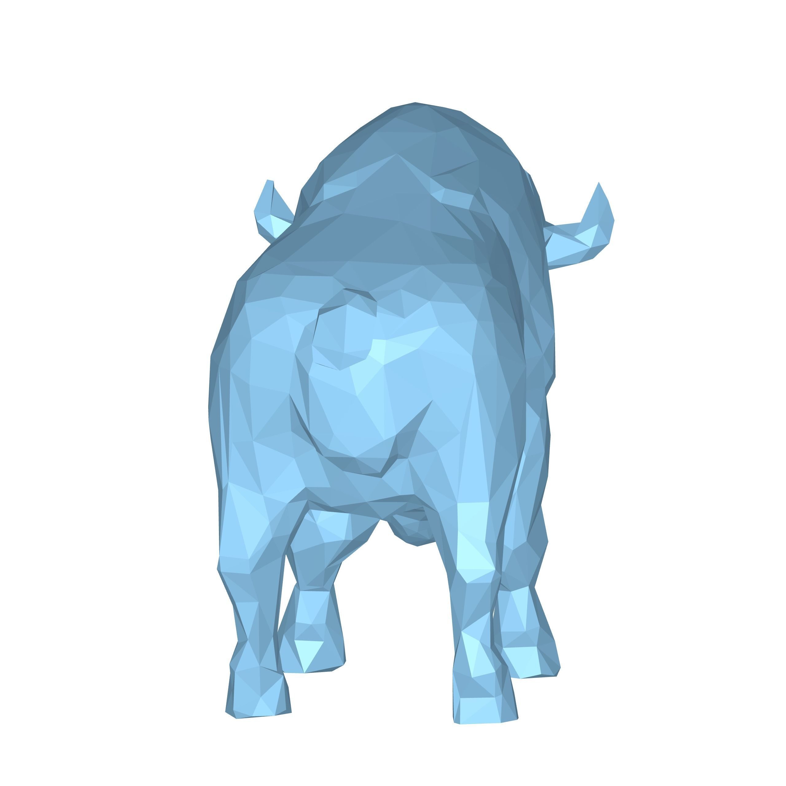 Bison Low Poly 3D model_3
