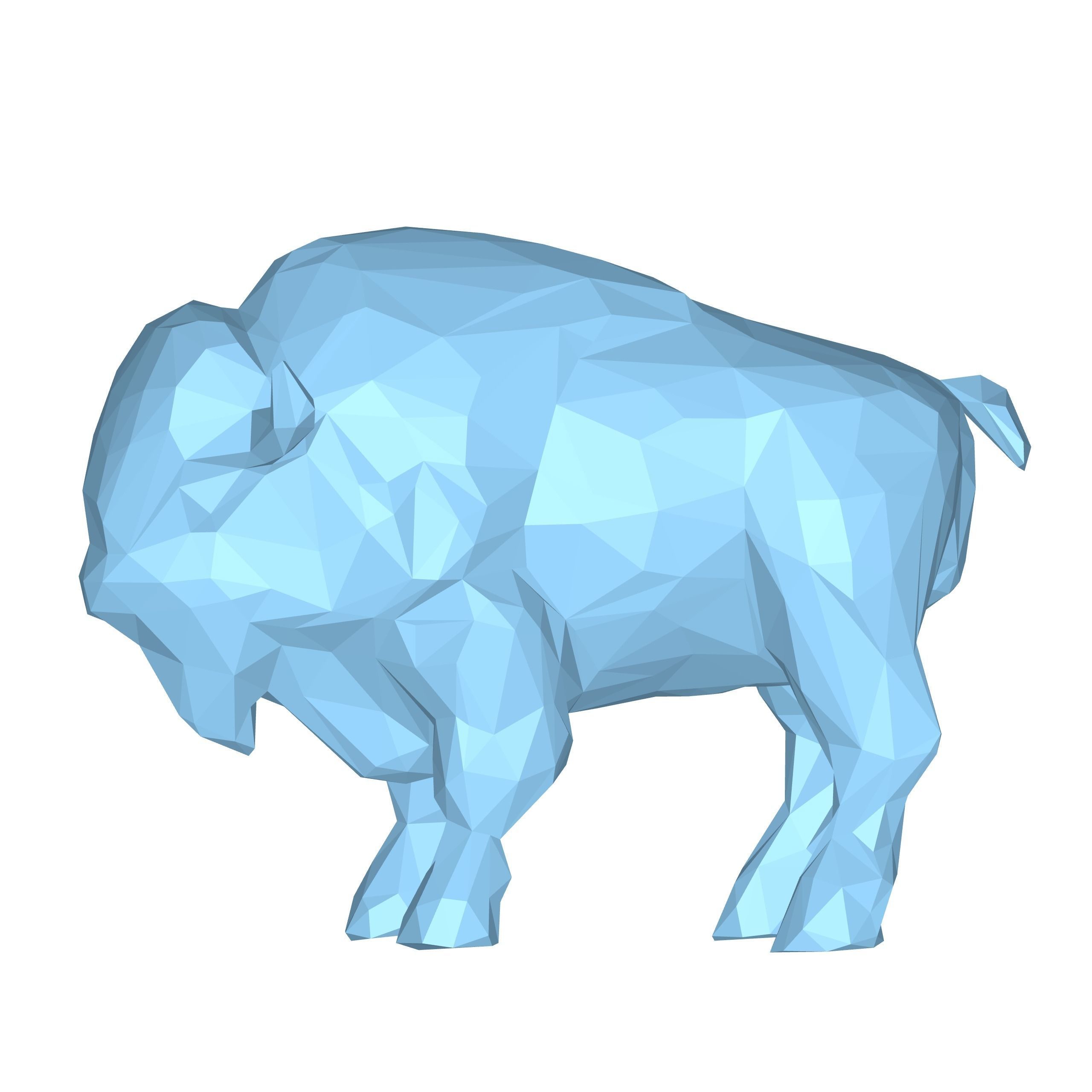 Bison Low Poly 3D model_1