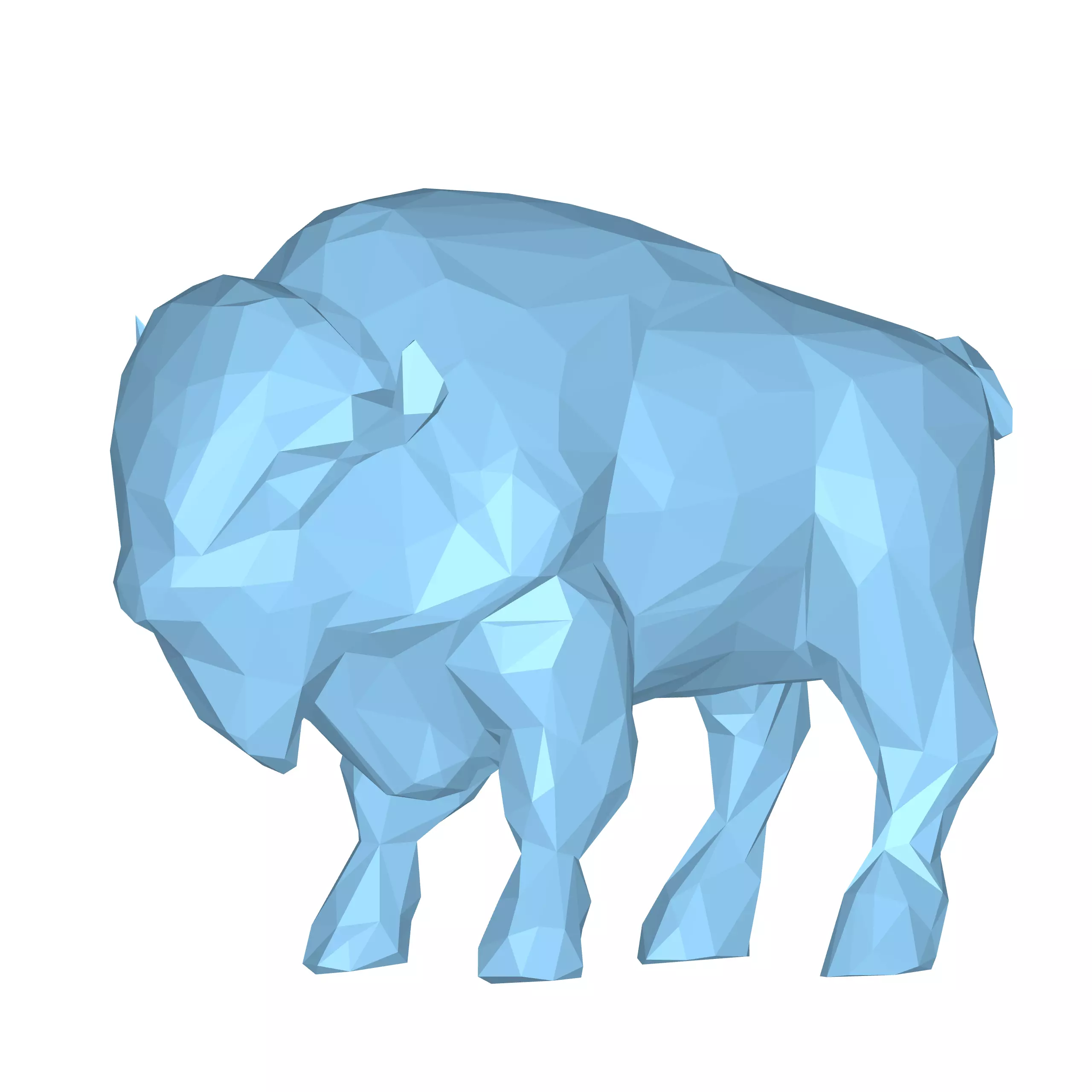 Bison Low Poly 3D model_0