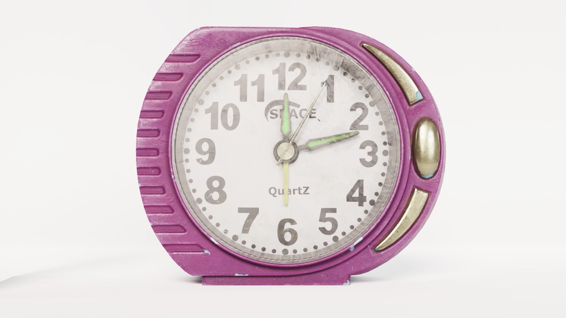 Alarm Clock old vintage plastic painted da1 Low-poly 3D model_1