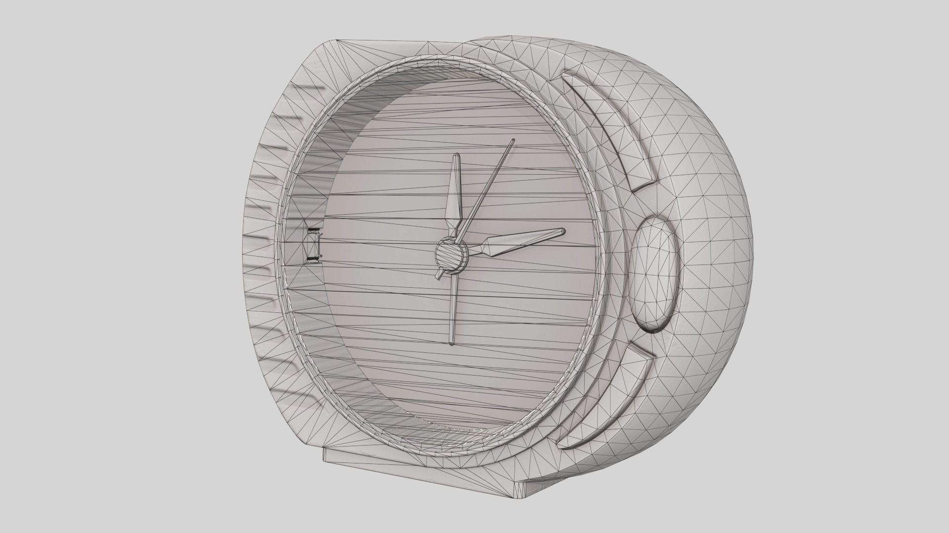 Alarm Clock old vintage plastic painted da1 Low-poly 3D model_10