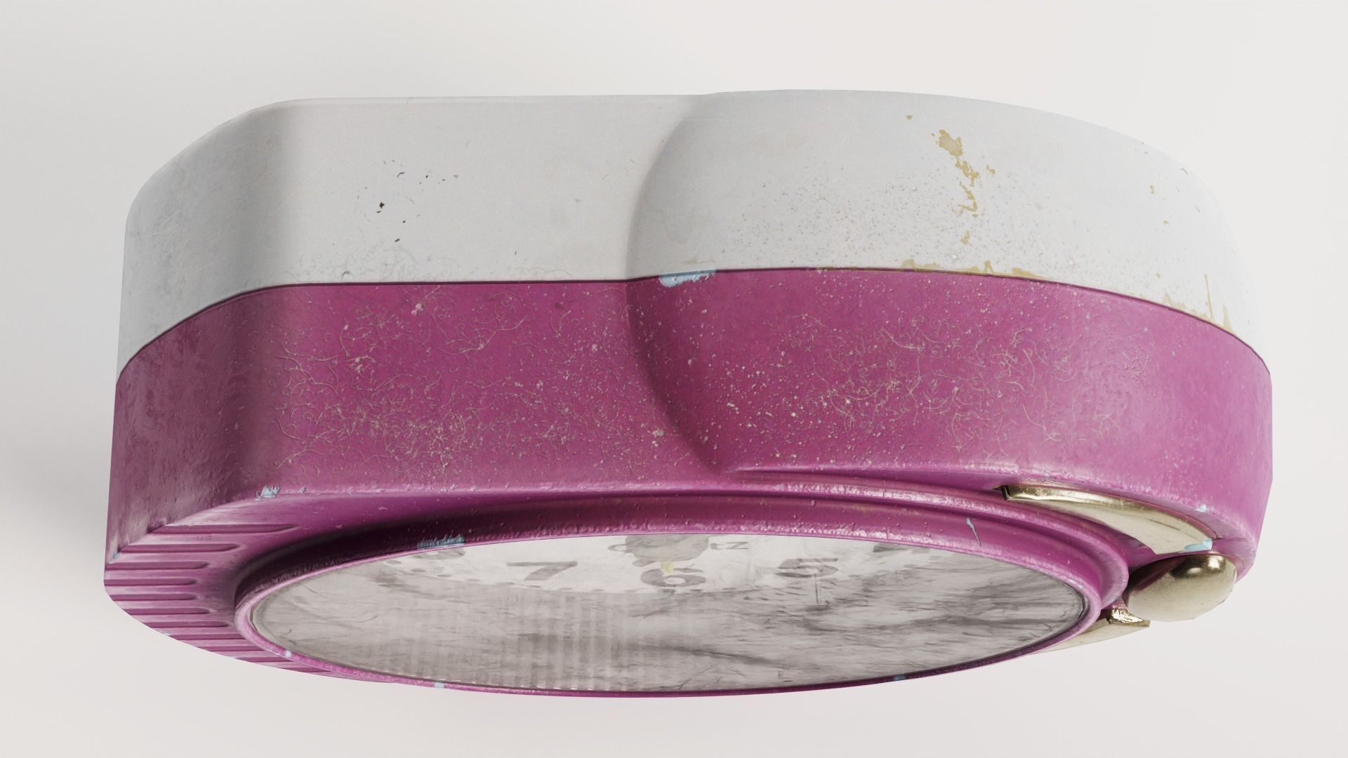 Alarm Clock old vintage plastic painted da1 Low-poly 3D model_3