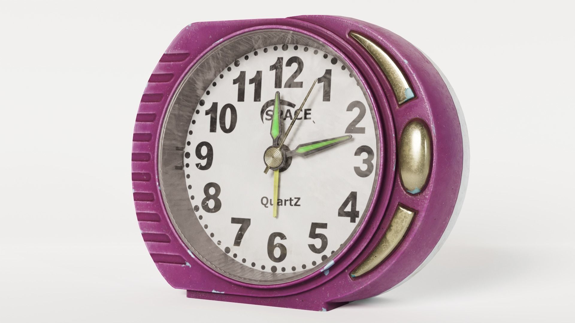 Alarm Clock old vintage plastic painted da1 Low-poly 3D model_9