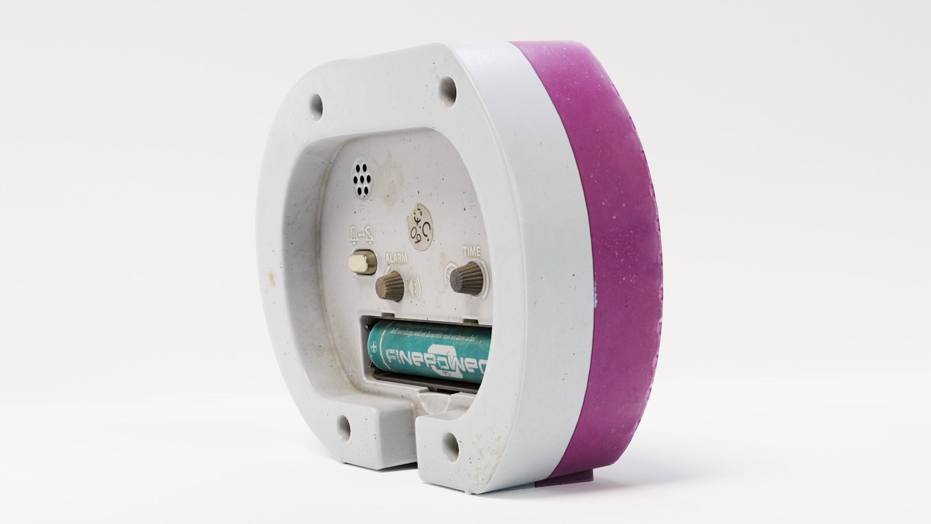 Alarm Clock old vintage plastic painted da1 Low-poly 3D model_7