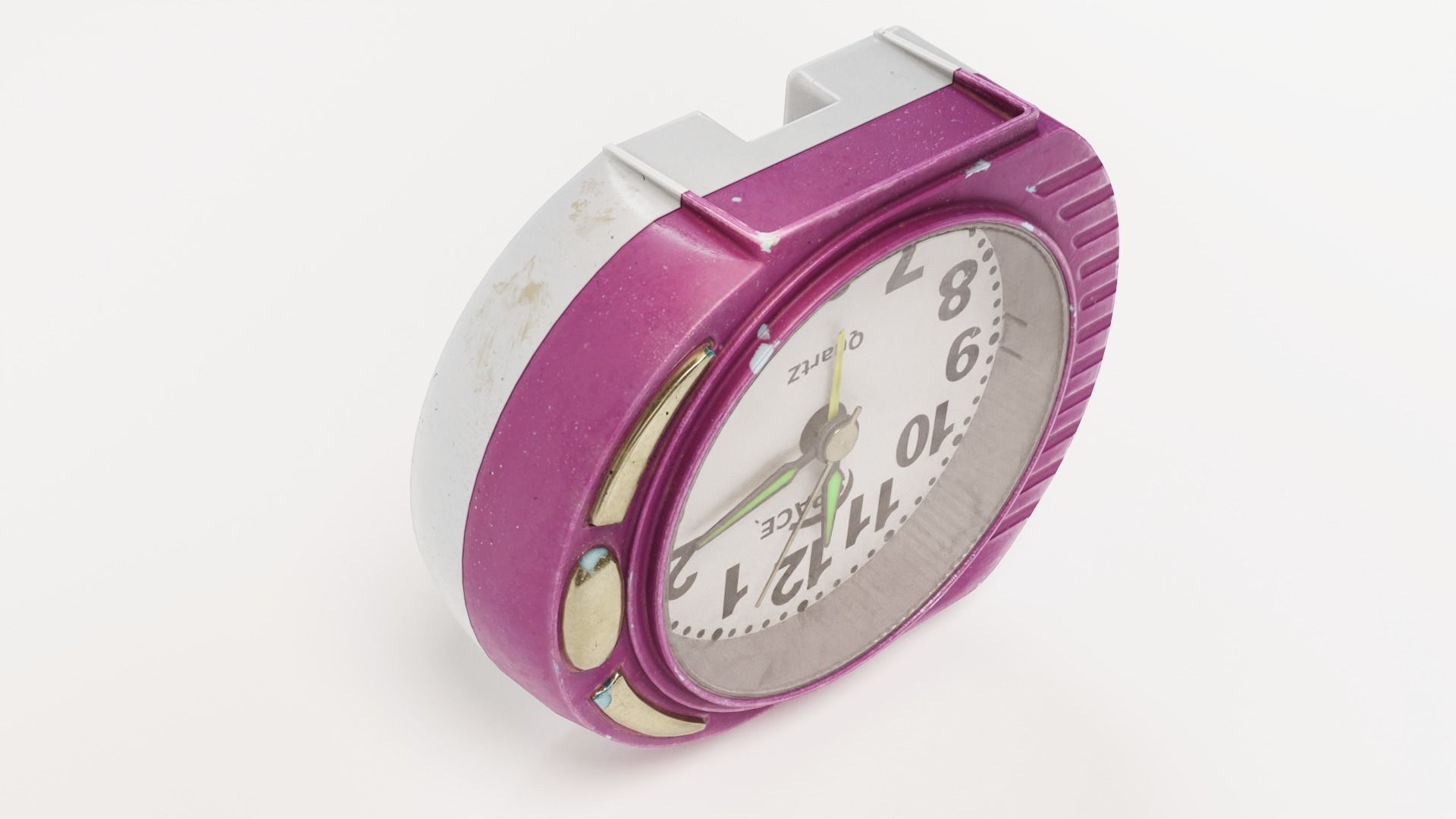 Alarm Clock old vintage plastic painted da1 Low-poly 3D model_8