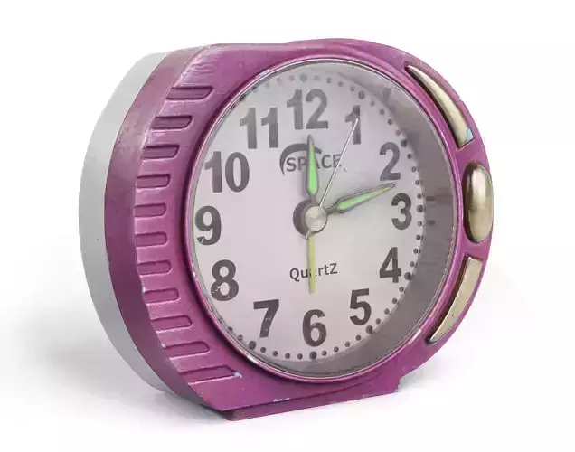 Alarm Clock old vintage plastic painted da1 Low-poly 3D model