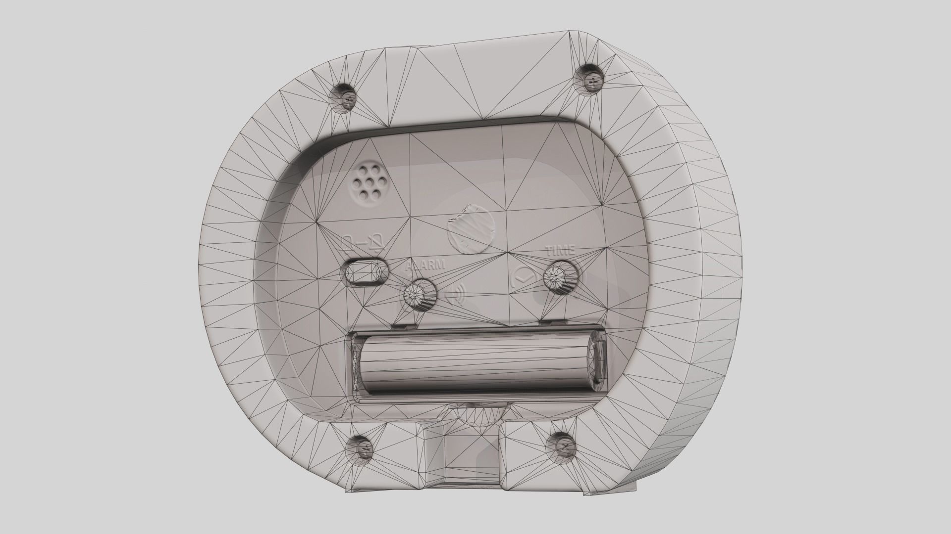 Alarm Clock old vintage plastic painted da1 Low-poly 3D model_12