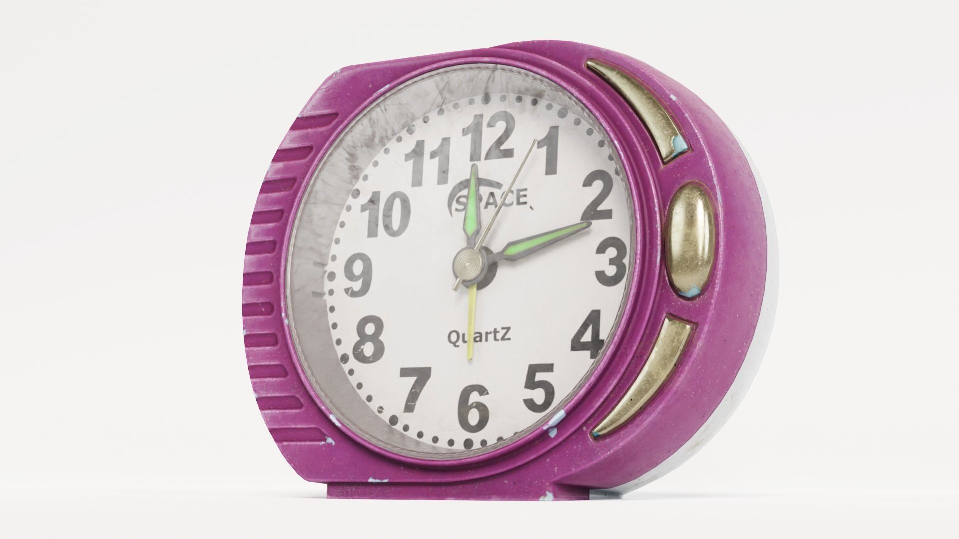 Alarm Clock old vintage plastic painted da1 Low-poly 3D model_2