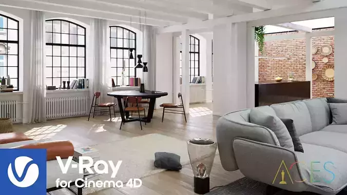 Workshop Apartment in London Cinema 4D and Vray 6 ACES 3D model