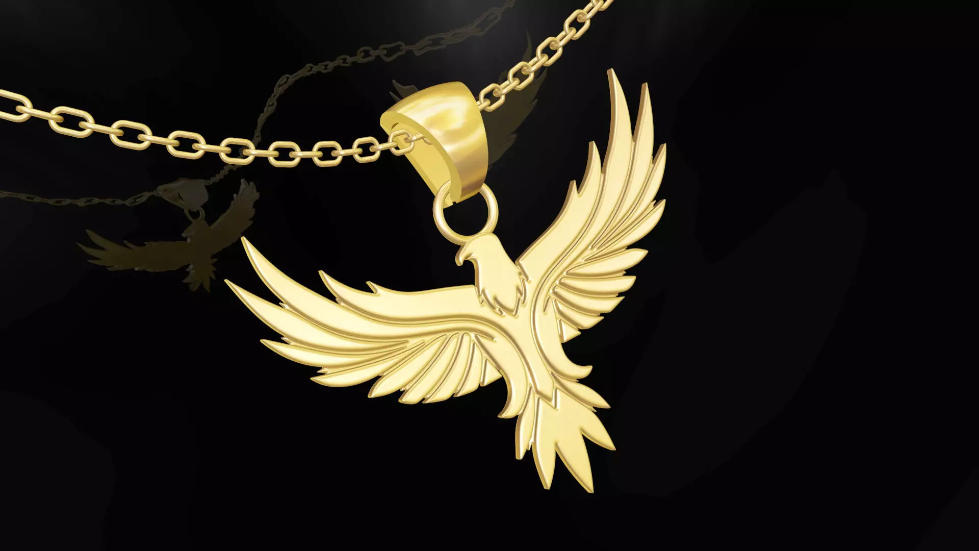 American Eagle gold pendant jewelry 3D print model