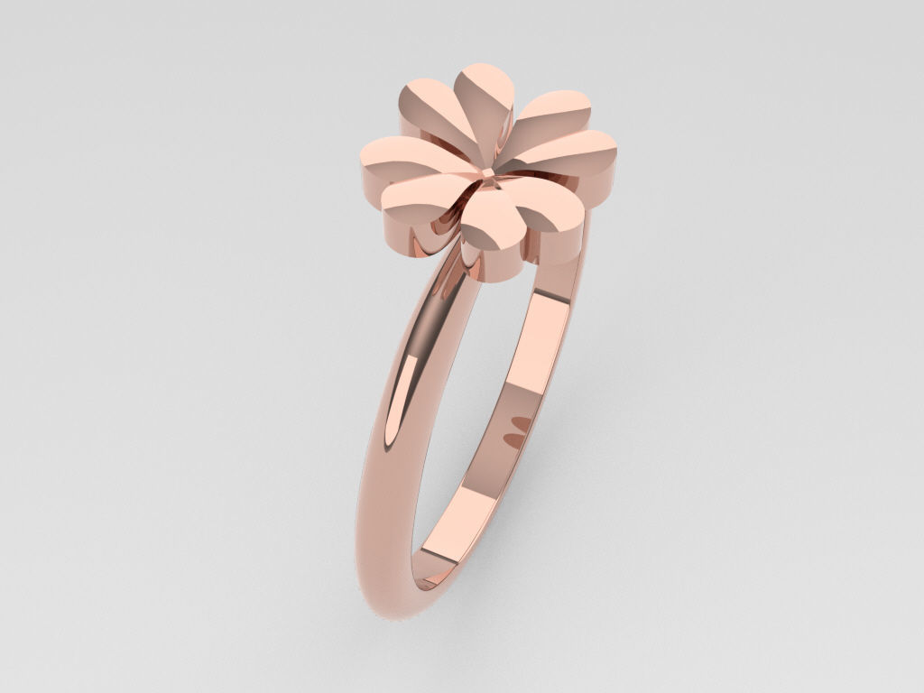 Clover ring 3D print model_16