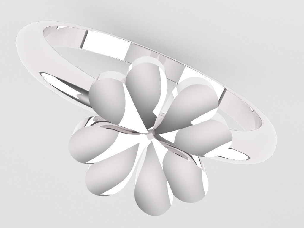 Clover ring 3D print model_11