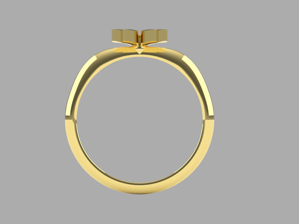 Clover ring 3D print model_6