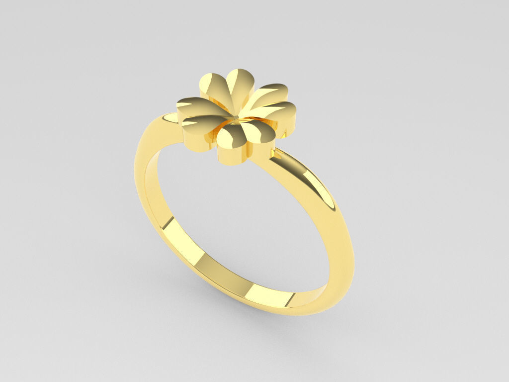 Clover ring 3D print model_5