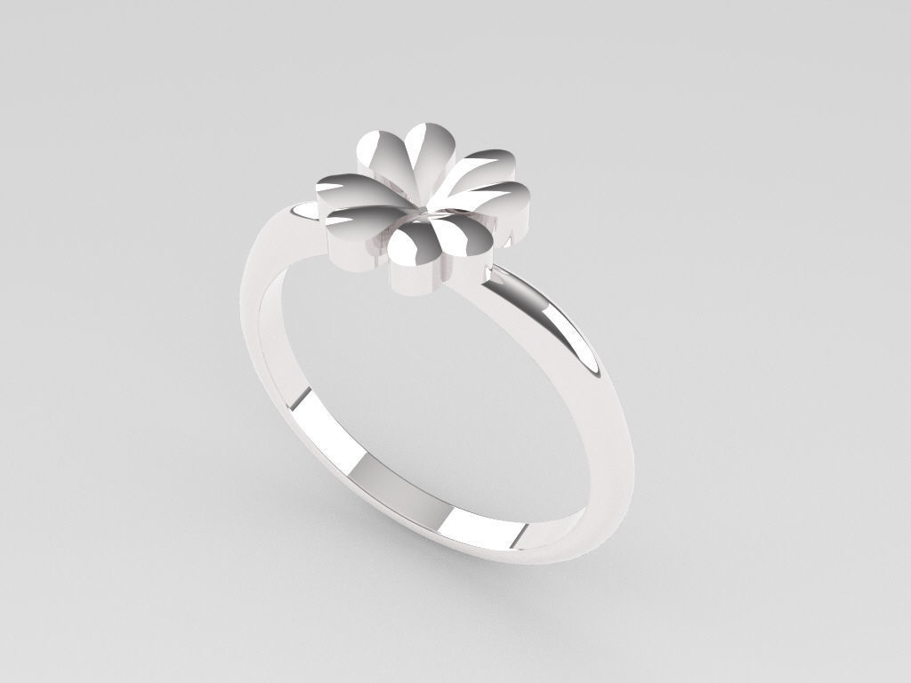 Clover ring 3D print model_9
