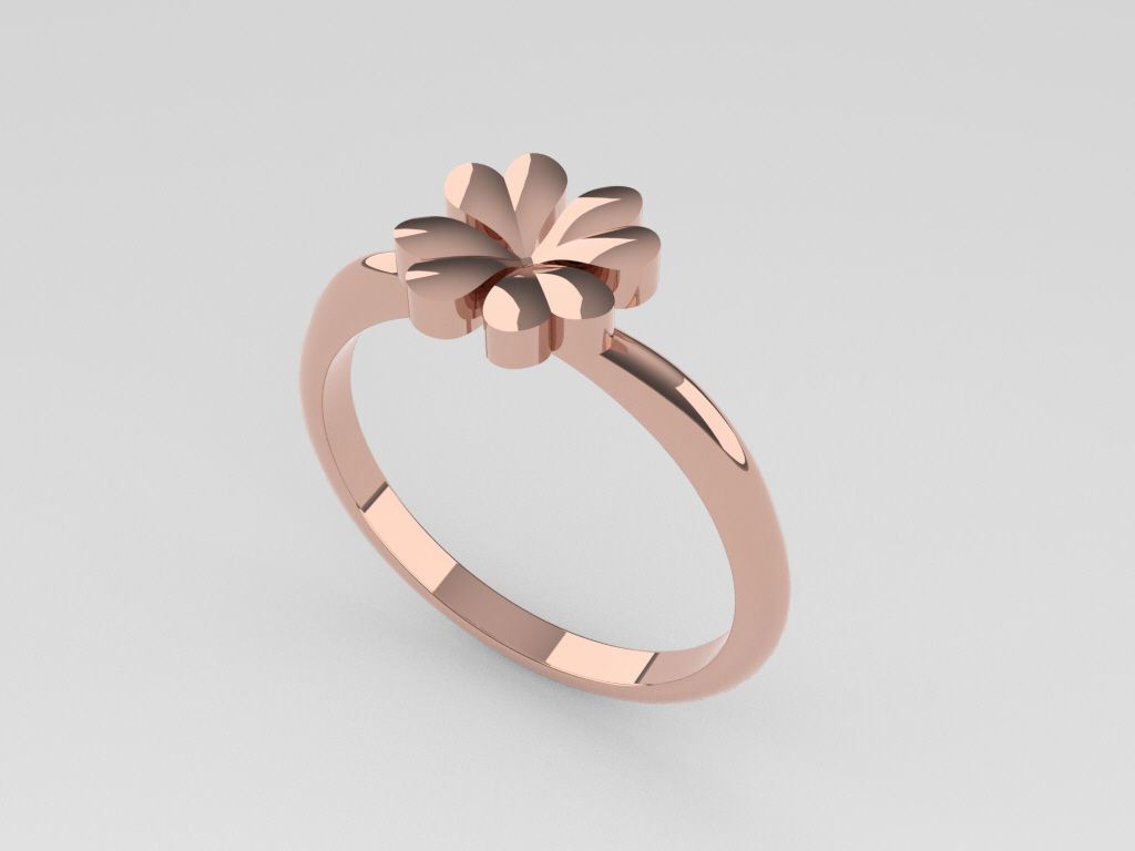 Clover ring 3D print model_13