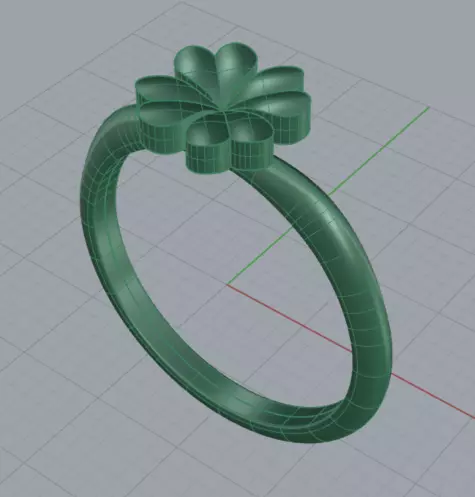 Clover ring 3D print model_0