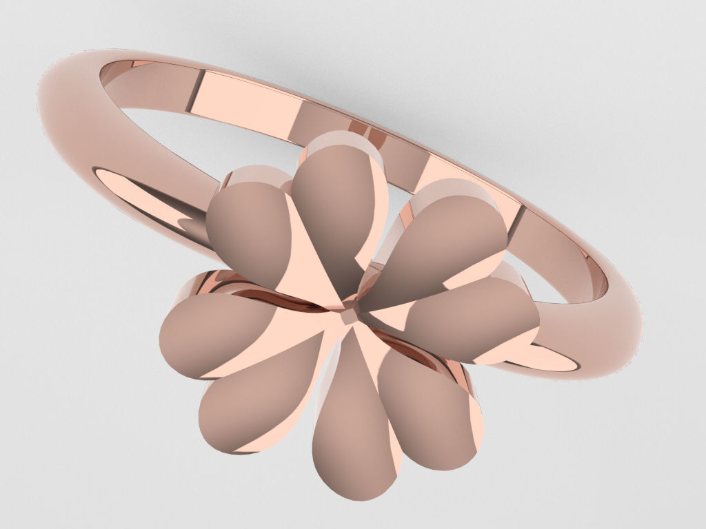 Clover ring 3D print model_15