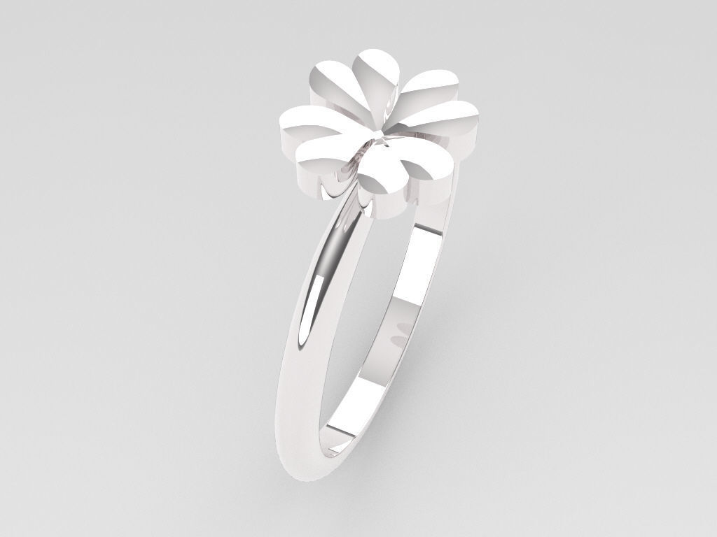 Clover ring 3D print model_12