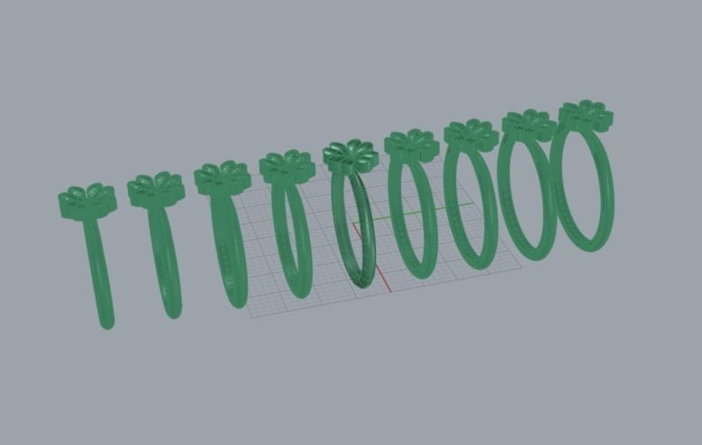 Clover ring 3D print model_4